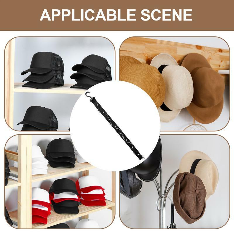 Rak topi untuk lemari, Penyimpanan topi bola klip Organizer batang lemari topi gantungan topi tali penyimpanan pinggiran lebar untuk gantungan topi