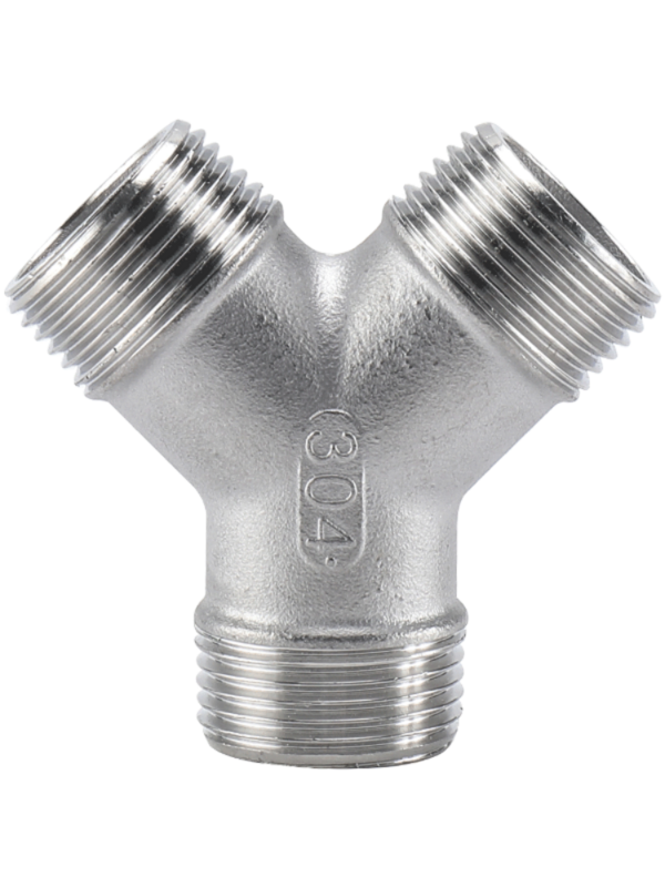 Rosca macho de acero inoxidable 304, accesorio en T tipo Y, distribuidor de agua, accesorio de unión de tubería de agua