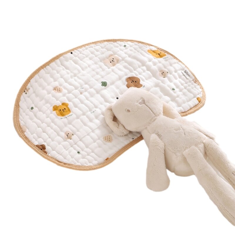 Travesseiro nuvem gaze algodão com estampa coelho urso confortável e suporte para bebês