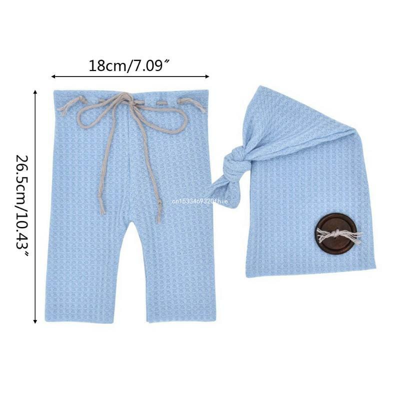 Infants Photo Knitted Hat Trousers Set Knit Clothing Fotografia Outfits
