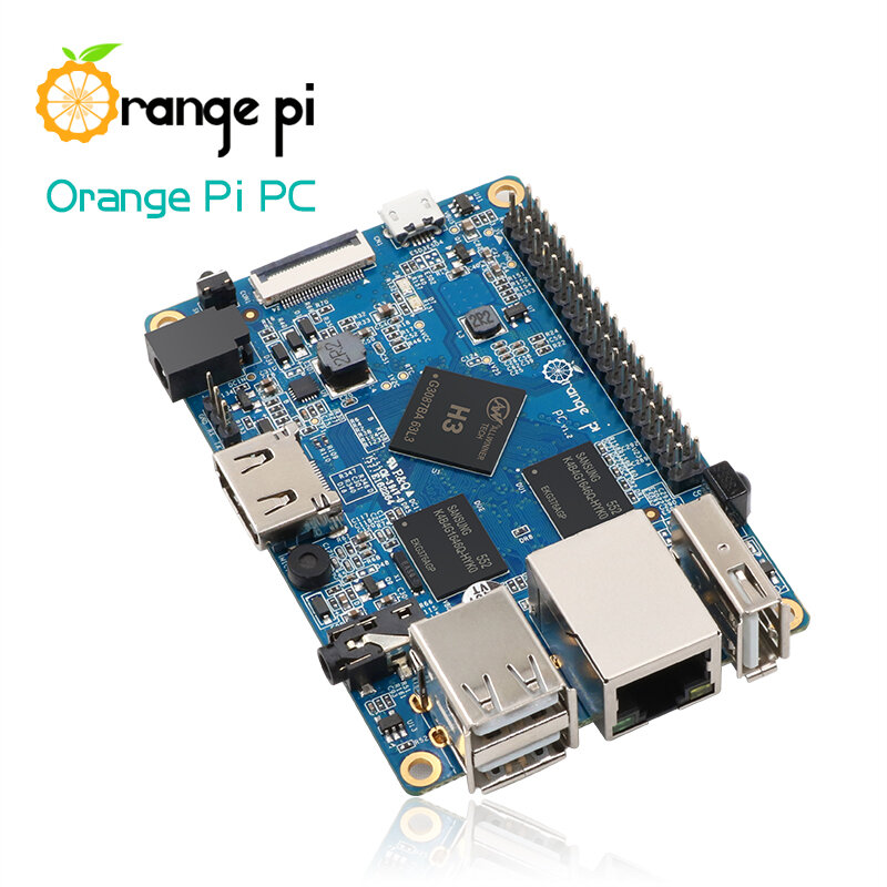 ORANGE Pi PC + Black ABS Case + Power Supply, รองรับ Android, Ubuntu, Debian บอร์ดสายเดี่ยวขนาดเล็กโอเพนซอร์ส
