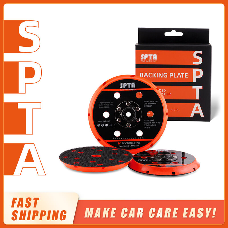 SPTA 5 "6" 샌딩 패드 DA 폴리 셔 용 백킹 플레이트 125mm 150mm 열 방출 구멍이있는 자체 접착 백 플레이트