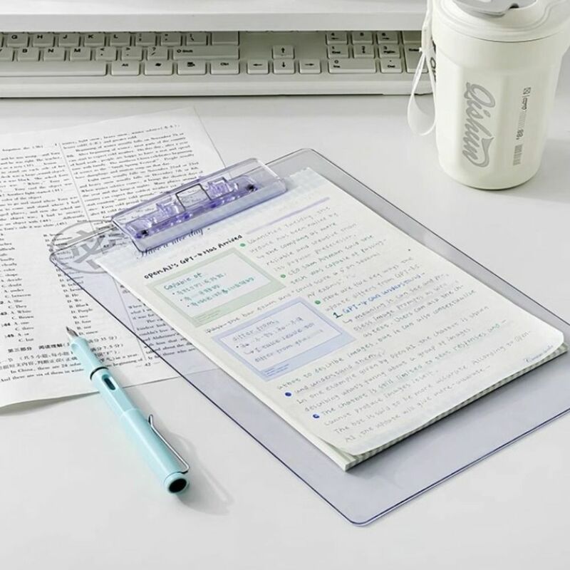 Writing Sheet Pad Transparent A4 Clipboard With Low Profile Gold Clip Document Folder File Folder Board Clamp Writing Clipboard