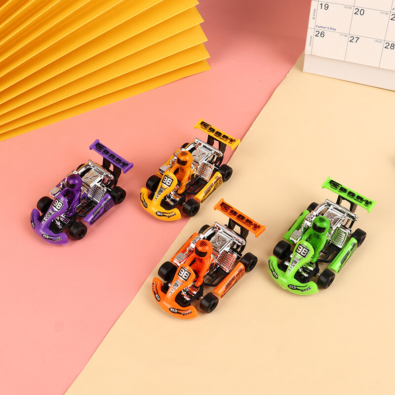 Kids Pull Back Power Racing Plastic Auto Power Kart Kinderen Puzzel Speelgoed Voertuigen Auto Formule Auto Inertie Go-kart Kleur Willekeurige