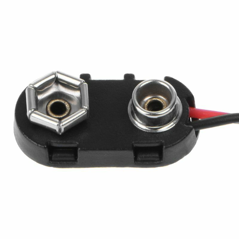 Conector clip batería PP3 9V, cables estañados tipo I, 150mm, negro y rojo