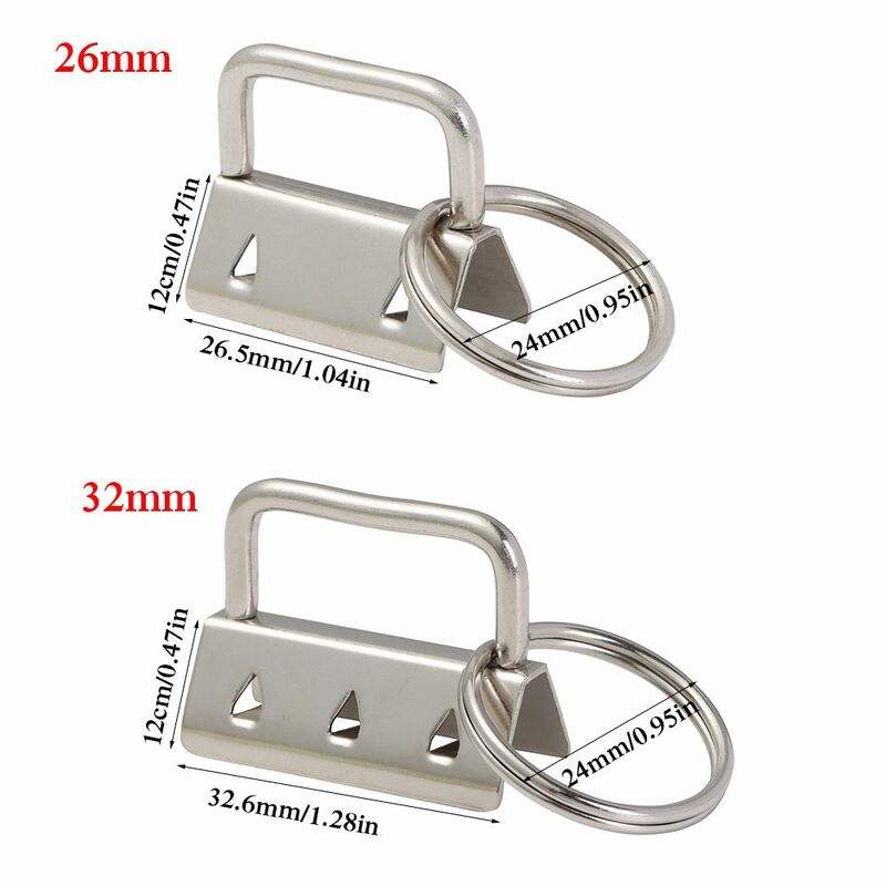 5Pcs Fabric Metal Hand Craft Tail Clip Key Fob Hardware Cotton Tail Clip Wristlet Keychain Making With Key Rings