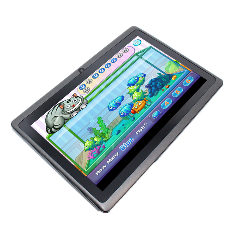 Tableta PC Android 10 de 7 pulgadas para niños, cargador de CC, 2GB, DDR + 16G, llwinner A33, CPU, cámara Dual, Quad Core, pantalla IPS de 1024x600