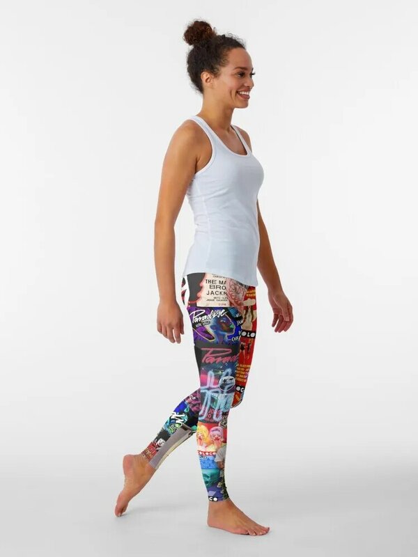 Dc10 kolase legging cetak pakaian kebugaran pakaian olahraga untuk gym wanita legging