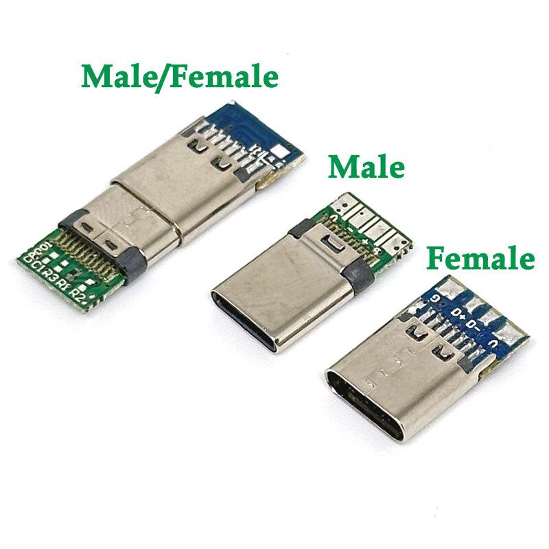 USB 3.1 Tipo C macho ou fêmea Conectores, Jack Cauda Plug, Terminais elétricos, Soldagem DIY Dados Cabo de Suporte, PCB Board, 24Pin