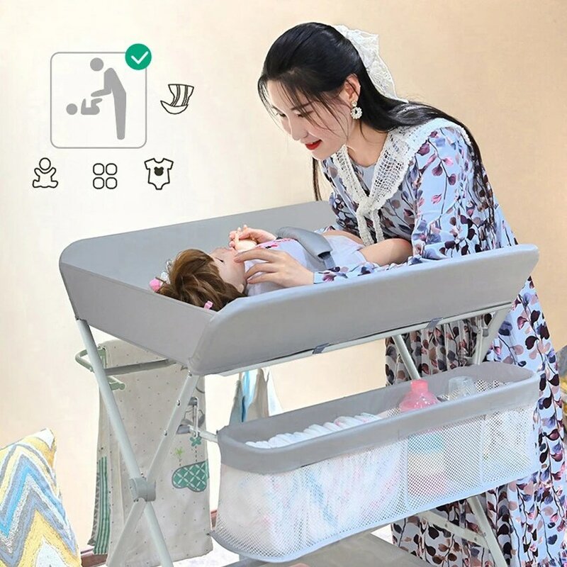 Meja perawatan bayi multifungsi, Meja sentuh popok meja mandi bayi dapat dilipat multifungsi