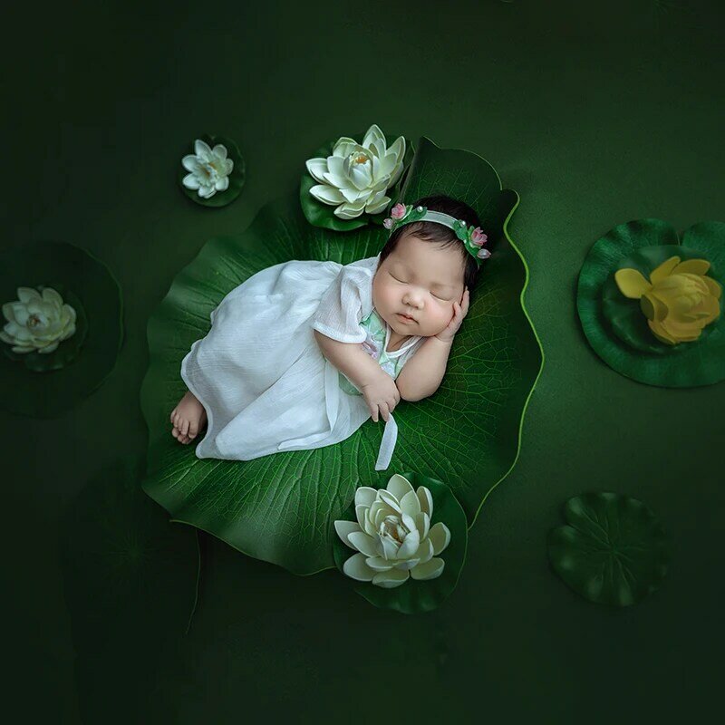 Реквизит для фотосъемки младенцев Одежда платья для маленьких девочек головной убор фотореквизит маленькая свежая Стильная Детская Творческая фотография