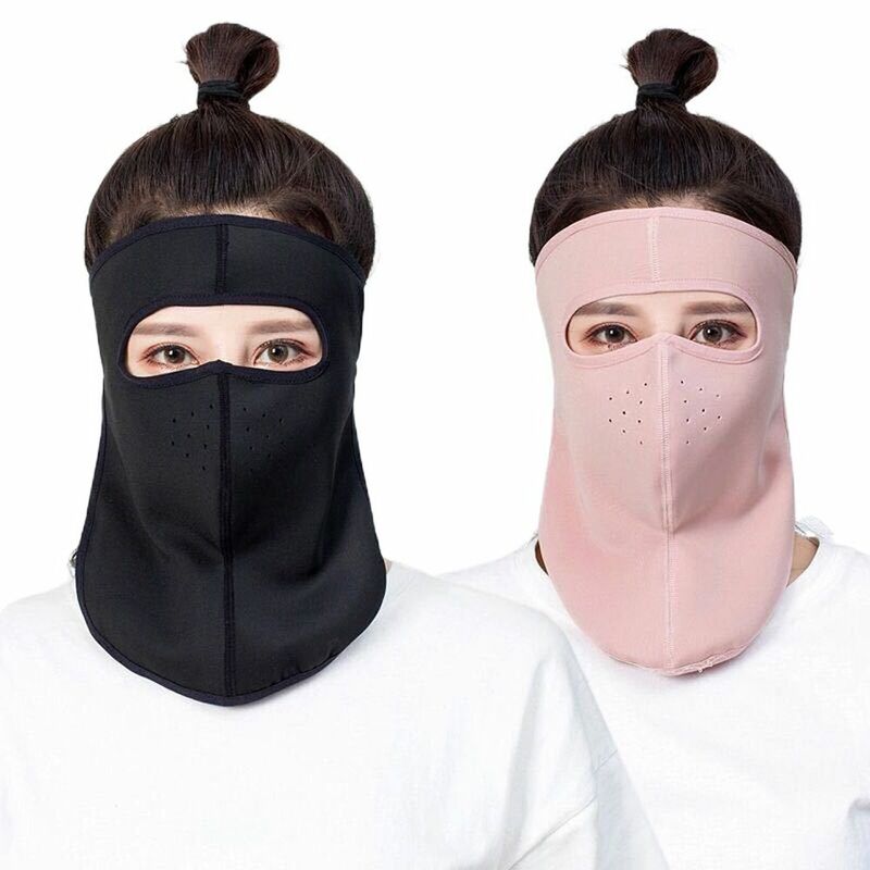 Солнцезащитная вуаль для улицы, защита для лица, однотонная мужская маска для рыбалки, ледяная шелковая Летняя женская маска с вырезом