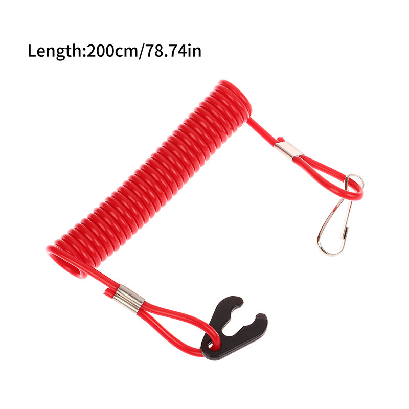 1Pcs 2.0m Boat Motor Kill Stop Switch & Safety Tether Lanyard For Outboard Engine Motor Parts Emergency Flameout Rope