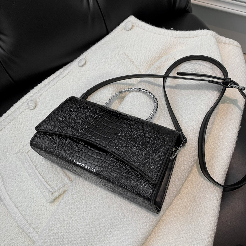 Skóra aligatora torebka luksusowa torba dla kobiet metalowa rączka kopertówka moda mała torebka designerska torby na ramię Crossbody