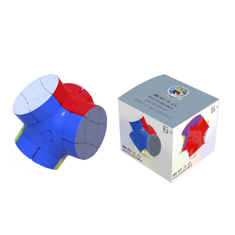 Shengshou 매직 기둥 3.0 매직 큐브, 이상한 모양의 매직 큐브, 스티커리스 전문 교육 장난감, 어린이 선물