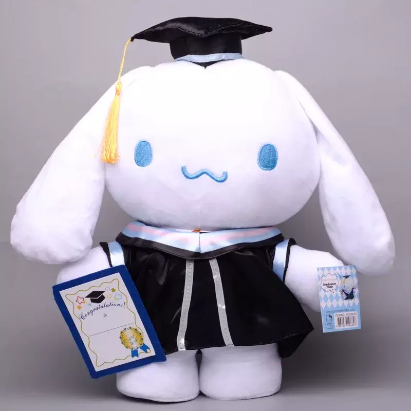 Graduation Season Sanrio Plush Doll Kuromi Melody Cinnamoroll Academic Uniform Graduation Doctor's Hat Plushies Toy Student Gift