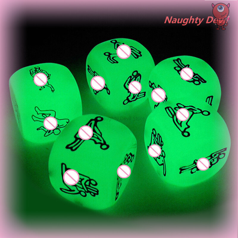 6 Sides Exotic Toys  Luminous Sex Dice Toys for Couples Adults Games Romance Love Hunour Flirting Erotic Adult 18+ Sex Shop
