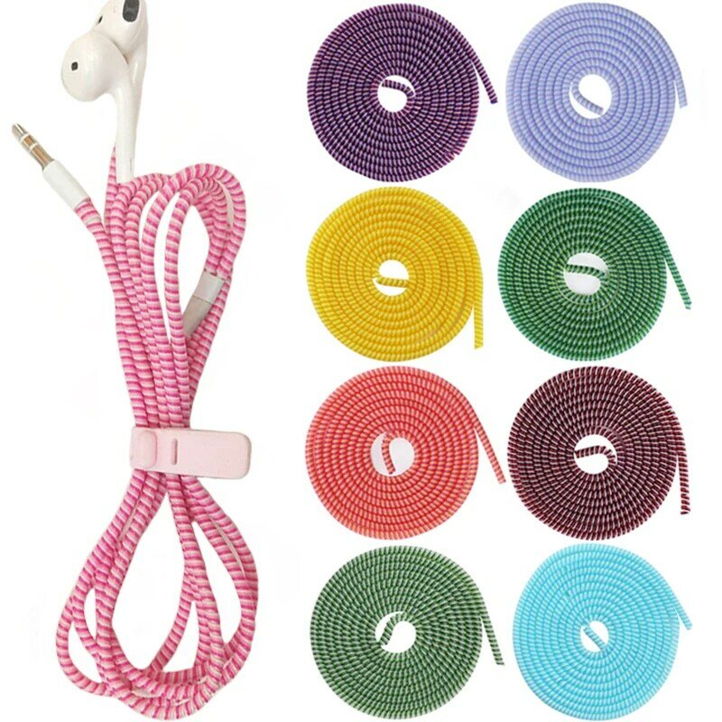 1.4m Cable Protector Winder for USB Charging Data Cable Wire Universal Phone Charger Cord Saver Sleeve for Iphone Samsung Xiaomi