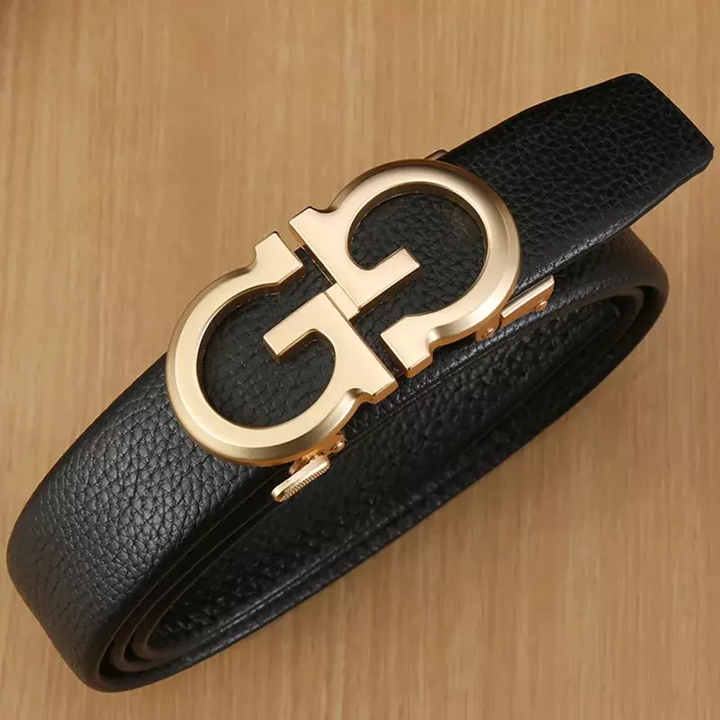 Versatile Fashion 3.5cm Width Luxury PU Leather Designer Brand Girl Outdoor Belt Soft Real Accessories Women Black Luxury Belt