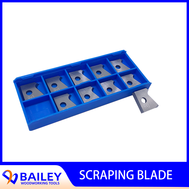 BAILEY 10PCS 17x16.8x2mm R3 Carbide Scraping Blade Woodworking Tools Knives Scraper For CNC Edge Banding Machine