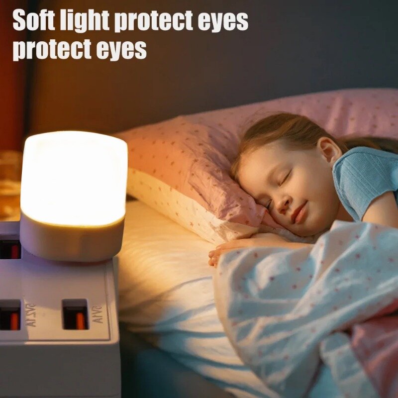 미니 USB 야간 조명, 눈 보호, 책 독서 램프, 소형 LED 플러그 램프, 컴퓨터 모바일 전원 충전 야간 조명, 1 개, 50 개