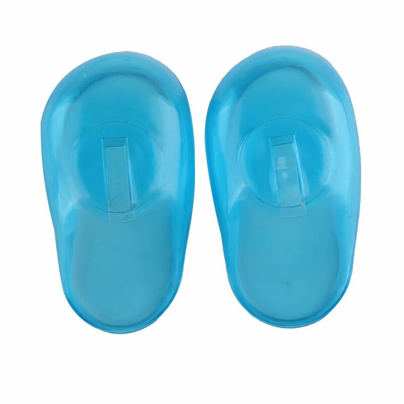 2PCS Blue Clear Silicone Ear Cover Hair Dye Shield Protect Salon Color