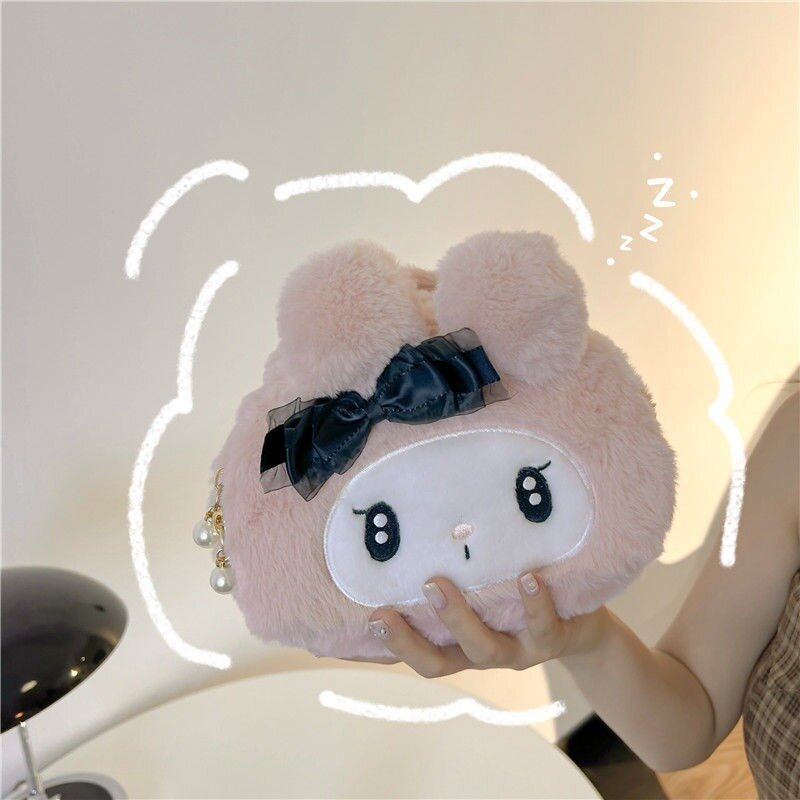 MBTI-Sac à main Kurumi pour femme, petit sac à cosmétiques, peluche, mélodie, style japonais Kawaii, mode décontractée, sac de rangement moelleux pour femme, mignon