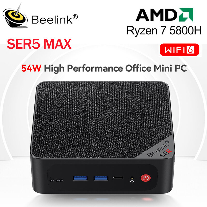 Beelink ser5 max amd ryzen 7 5800h 16gb 500gb nvme ssd ser5 5560u ser5 pro 5700u ser7 7840hs 32g 1t Mini-PC-Gaming-Computer
