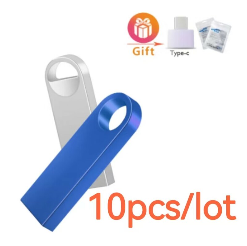 USB Flash Drive 10PCS/Pack 256GB 128GB 16GB 32GB 64GB  Pendrive Metal Memory Stick Thumb Drives Gifts