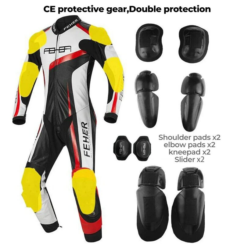 Wyścigowy jednoczęściowy kombinezon poza motocykl szosoway męski odzież ochronna motocyklista skórzana kurtka gokart Rider Body Protecter Gear