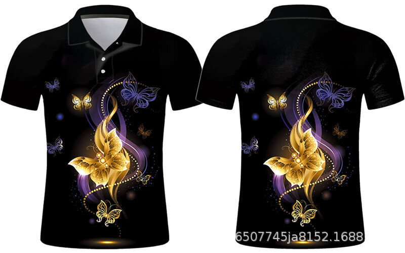 男性用半袖Tシャツ,3Dアイコンプリント,バタフライパターン,高品質