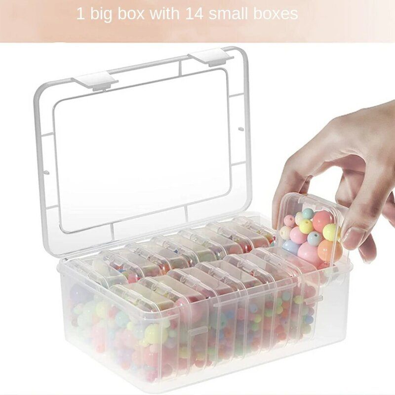 Kotak penyimpanan bening plastik 1 ~ 5 buah wadah penyimpanan kecil Organizer mainan cincin pengatur perhiasan wadah kerajinan