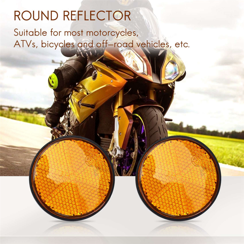 2 Stuks 2 "Ronde Oranje Reflector Universeel Voor Motorfiets Atv Crossmotor