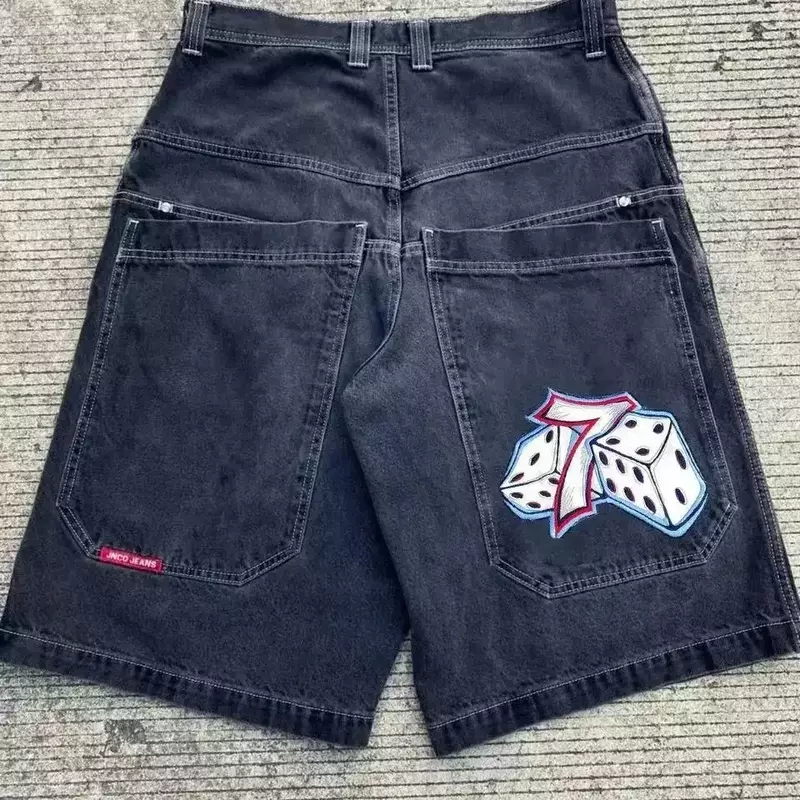 2024 Summer New Shorts Jeans Y2K Hip Hop Pocket Loose Denim Shorts Men's / Women's Harajuku Men's Basketball Shorts Street Wear