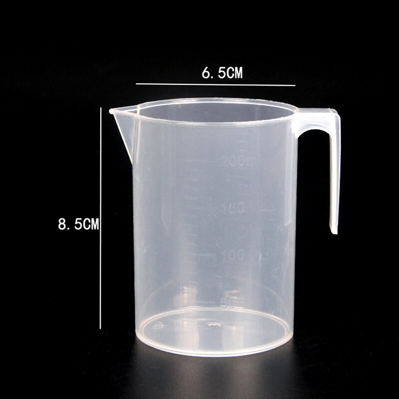 Gelas pengukur plastik ringan, 1 buah 200/250/500/1000/1500/2000ML gelas pengukur Tuang permukaan perlengkapan laboratorium dapur
