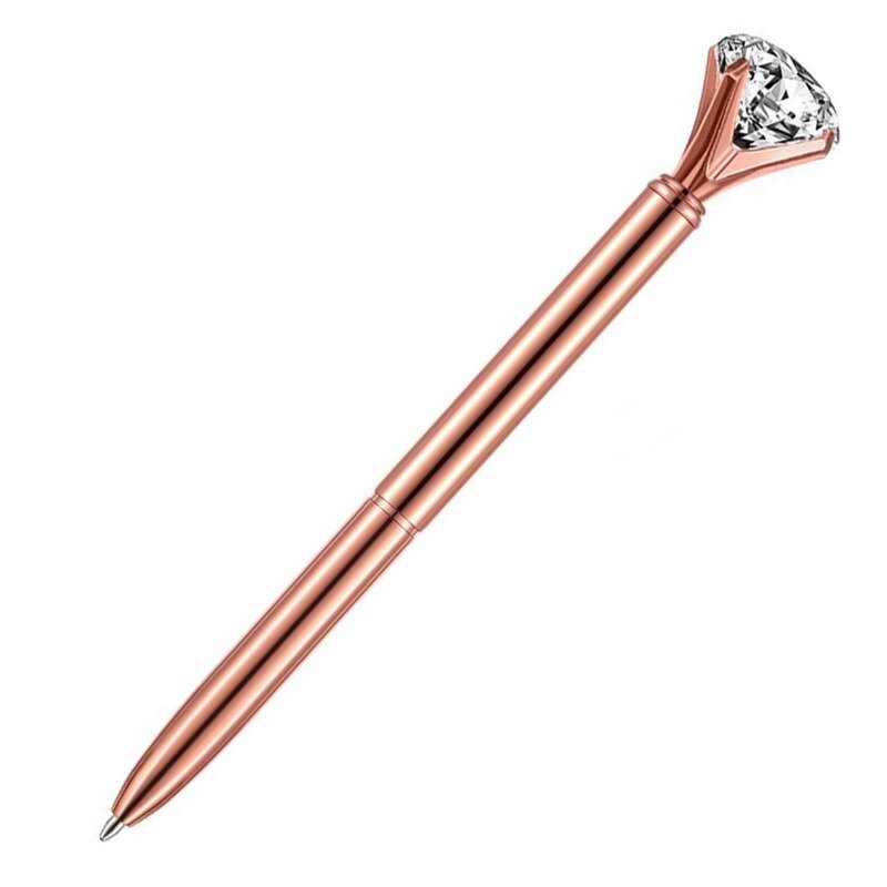 Brokatowy duży diament kryształowy długopis długopis szkolne materiały papiernicze biznes biurowy 1.0mm metalowy długopis finansowy z kryształkami
