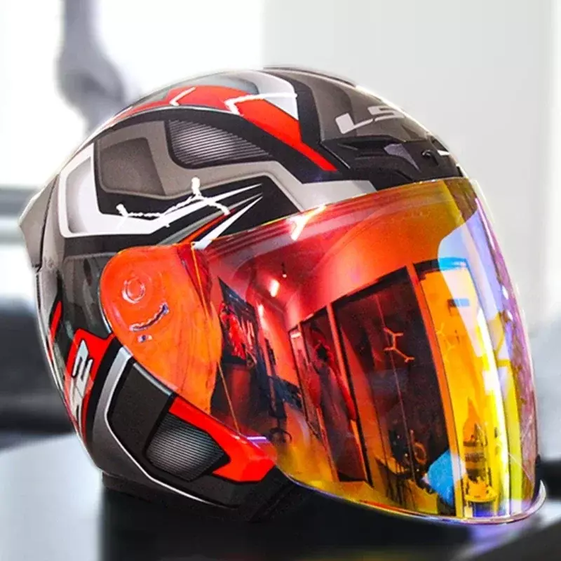 Viseira de substituição para LS2 OF608 Airflow longos capacetes, motocicleta capacete lente extra, prata preto colorido substituir viseira