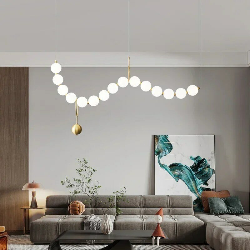 Tempat lilin ruang makan minimalis, lampu ruang tamu kuningan Modern tembaga penuh desainer bar apartemen Gaya perlengkapan lampu