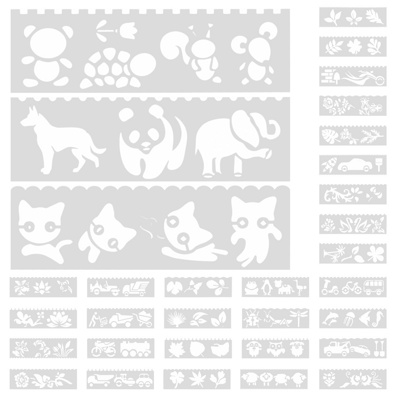 4 Sets Strip Painting Template Templates for StencilsStencils Kids Multifunction
