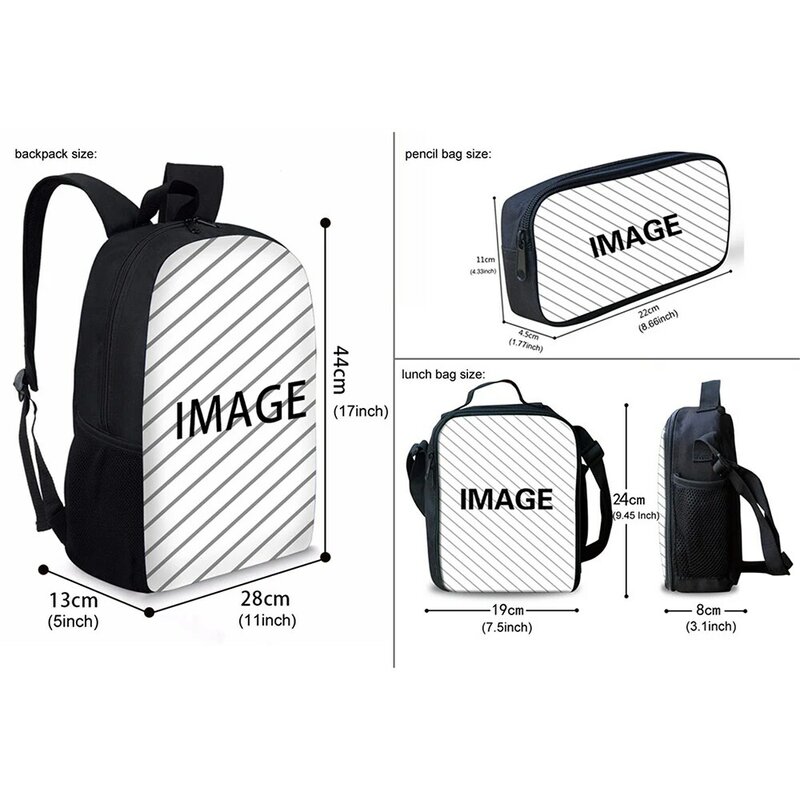 Belidome Casual 3Pcs School Bags Boston Terrior Print Lightweight Backpack for Teen Bays Girls Travel Bookbag  Mochila Infantil