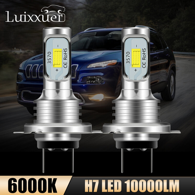 Kit de faros LED H7 para coche, bombillas de haz alto o bajo, 80W, 10000LM, 6000K, blanco, IP 68, impermeable, Canbus, 2 uds.