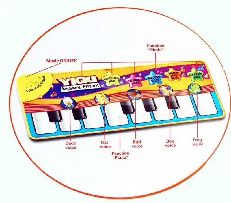 [Funny] Baby Music Sport Game Play Singing Mat 72*28cm Kids Piano Keyboard for Animal Toy tappeto musicale Crawling playmat gift