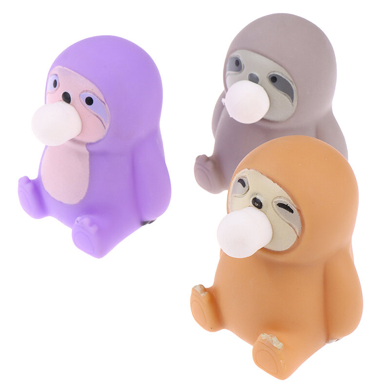 Animal Spit Bubble Fidget Toy, Lovely Sloth Squeeze, Party Favor, Pressure Release, Vent Ball for Kids, Adults, Children
