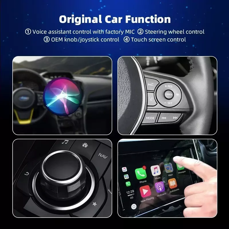 Mini Carplay inalámbrico Android Auto Box Spotify BT para VW Toyota Mazda Nissan Camry Suzuki Subaru Citroen Mercedes Kia Ford Opel