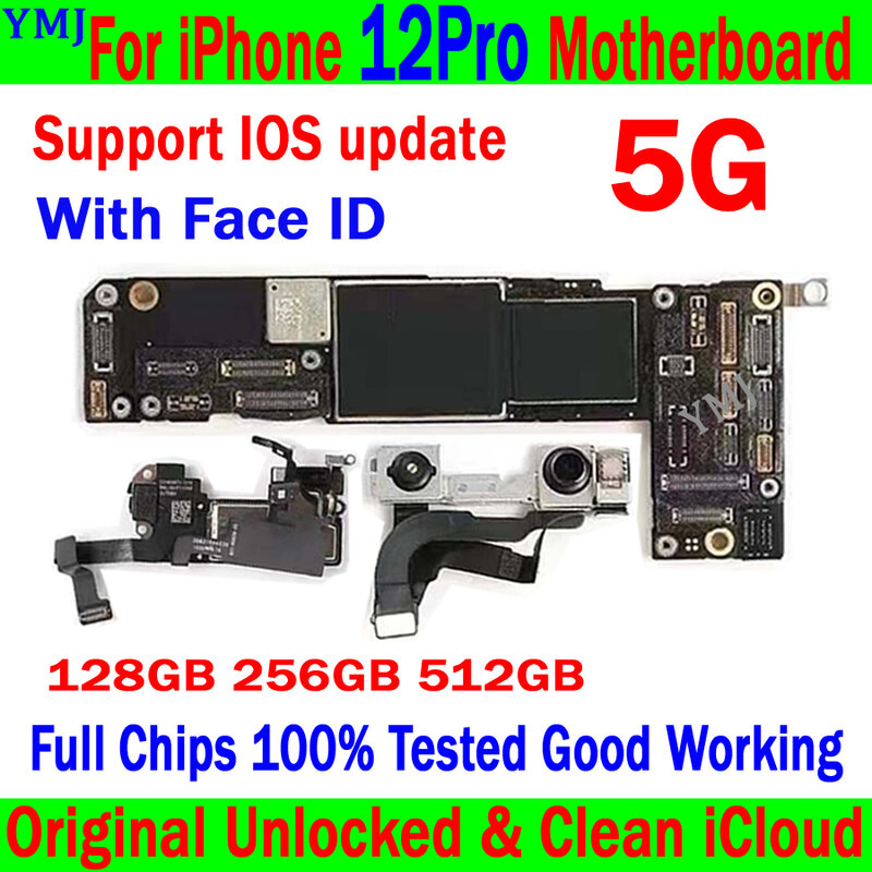 Clean ICloud For IPhone 12 Mini Motherboard Original Unlocked With/No Face ID For IPhone 12 Pro Max Logic Board 100% Tested Work