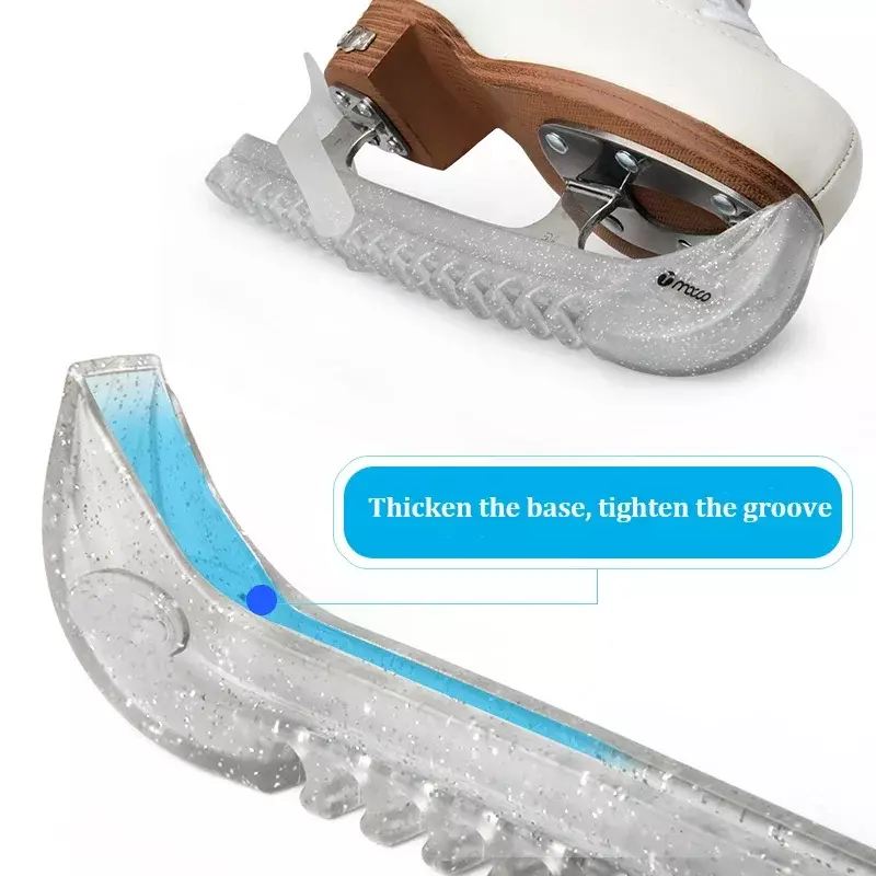 Sarung pelindung pisau sepatu Ice Skate, penutup pelindung lembut dapat diatur antiselip Universal PVC figur es Skating