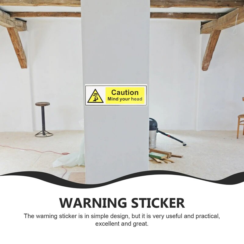 自己接着警告は慎重に注意してください、天井の看板、防水ステッカー、注意頭に注意してください
