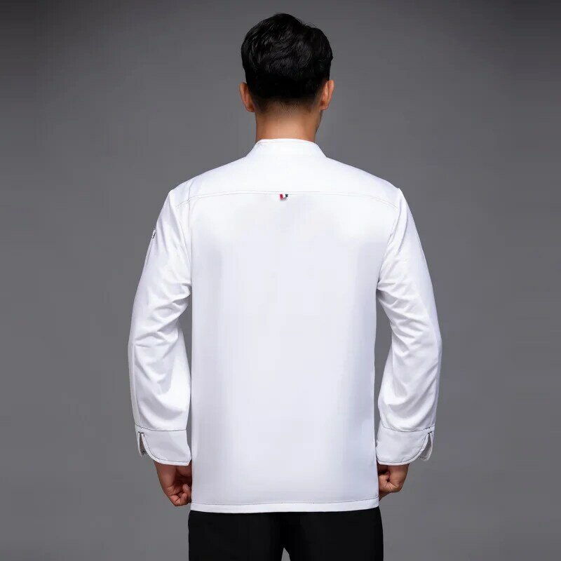 Chef Overalls Male Long Sleeve Autumn and Winter Clothes Thick White Hotel Dining Canteen plus Size Rear Kitchen Clothes
