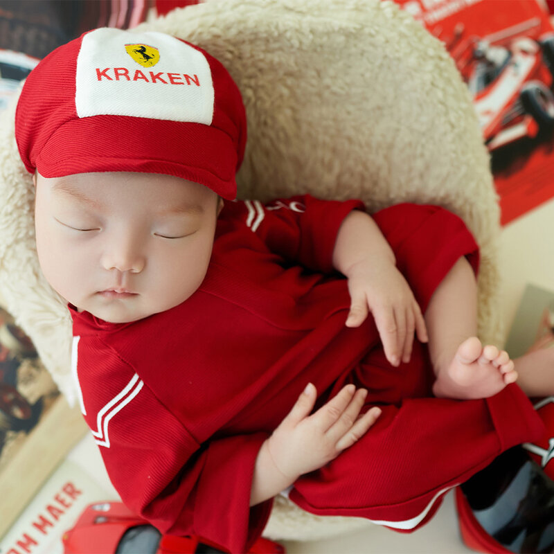 Костюм для фотосъемки новорожденных из мягкого хлопка и шлема
