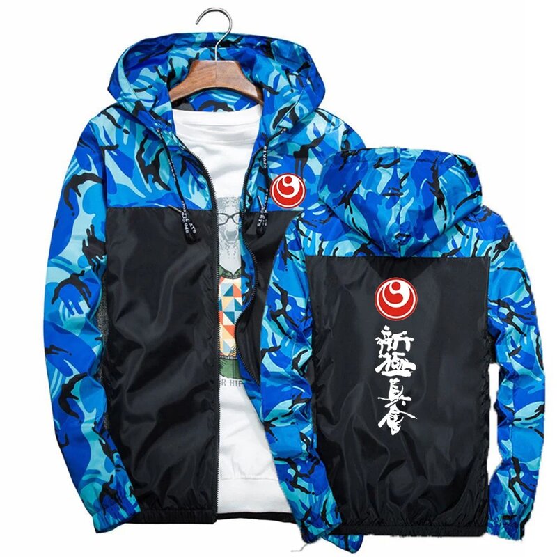 Kyokushin-casaco masculino camuflado, quatro cores, casual e confortável, retalhos esportivos soltos, moda karatê, primavera e outono, 2024